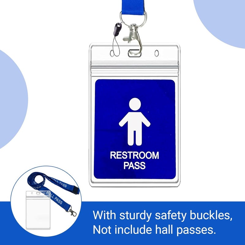BEMAXYE Hall Pass Lanyards with Card Holders, School Classroom Passes Lanyard Set for Teacher Parents (10 x Blue) - Image 4